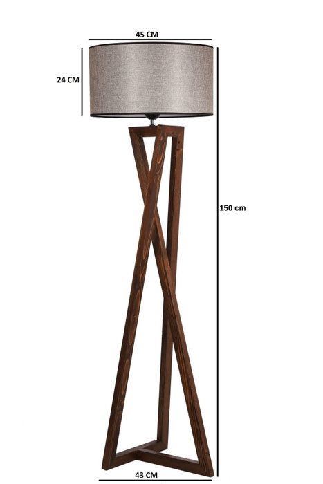 Opviq Lámpara de Pie de Madera Nogal con Pantalla de Tela Cilíndrica Opviq Lámpara de Pie de Madera Nogal con Pantalla de Tela Cilíndrica
